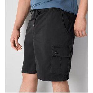 Arizona Men's 10" Mid Rise Big $ Tall Jogger Short Baggy Fit Flex 4XLT Black